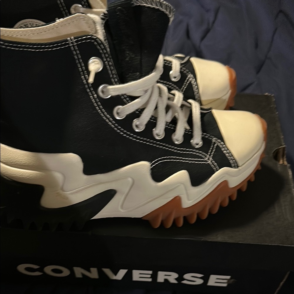 Converse Black and White Zigzag Sole Sneakers